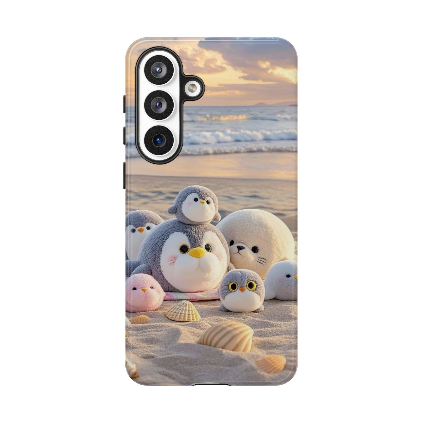 Cute Plush Penguins Beach Phone Case