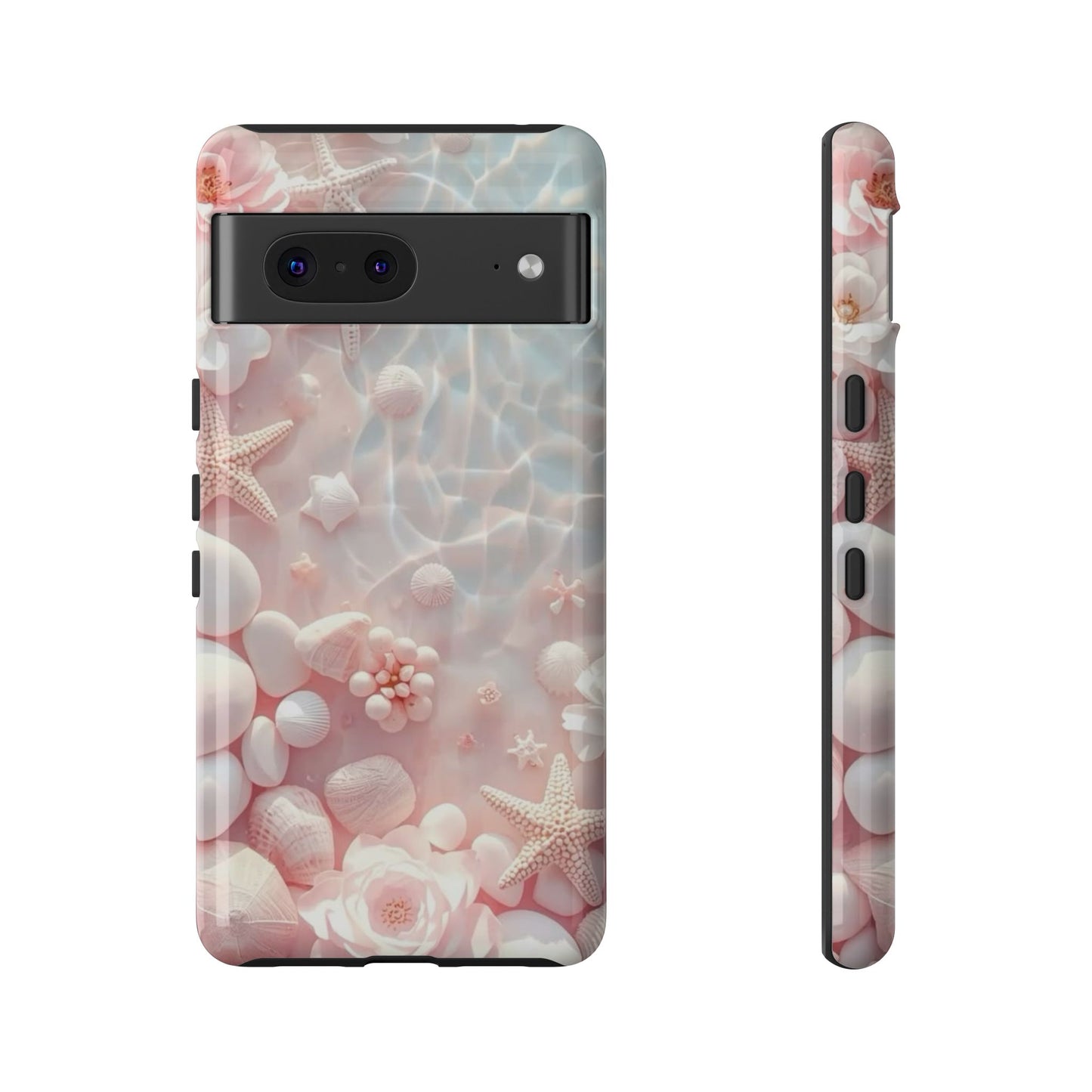 Phone Case — Pink Seashell Starfish Beach Waterproof Design