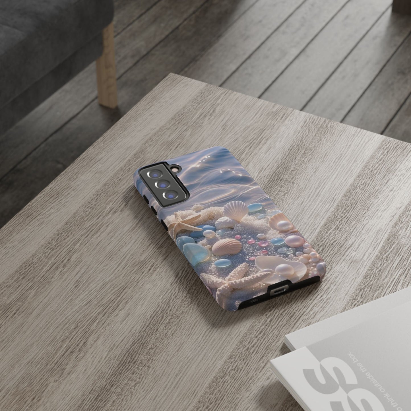 Tough Cases — Pastel Seashell Phone Case (Beach Shells, Pearls & Starfish)