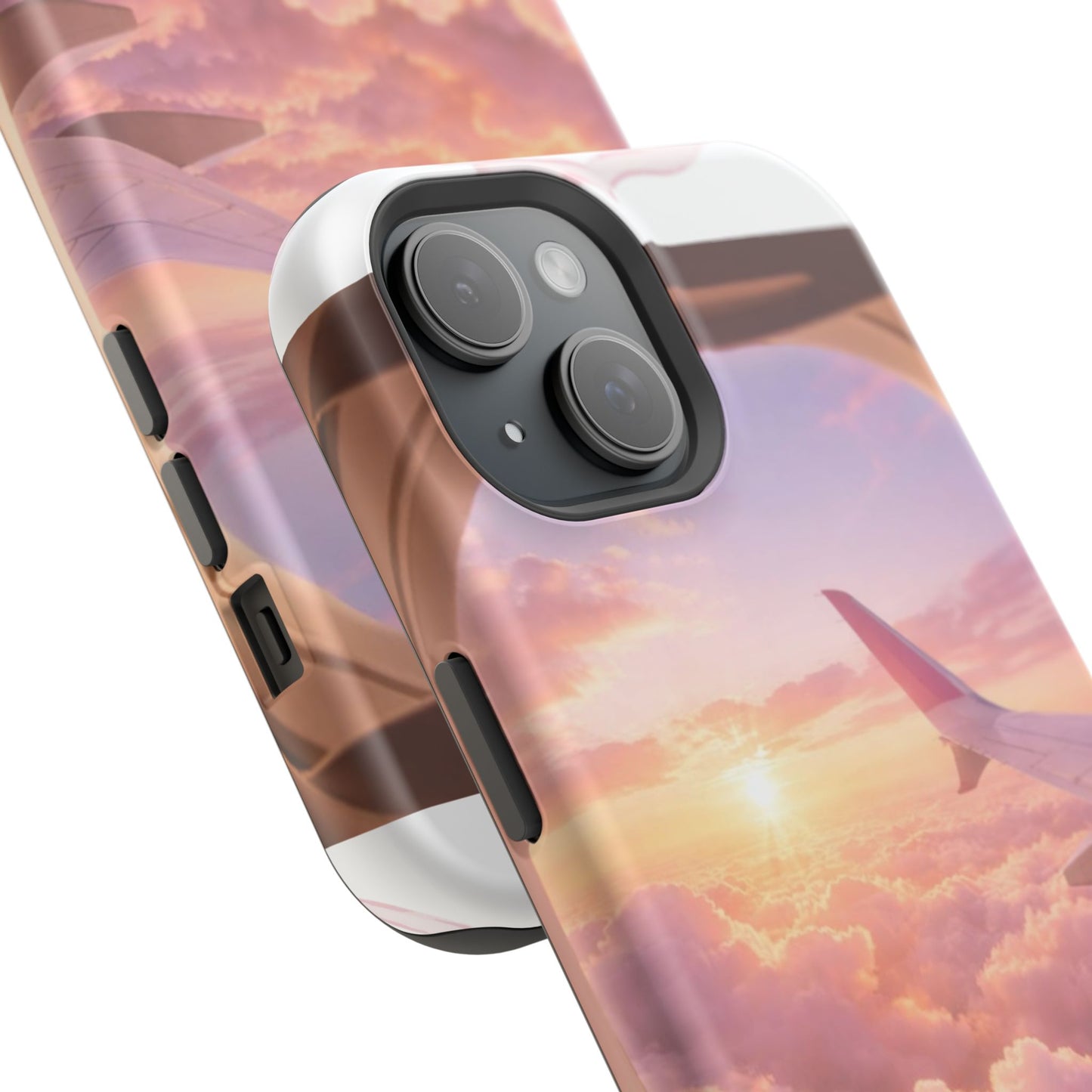iPhone Magnetic Case "Airplane Window Sunset Travel"
