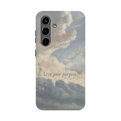 Cloudy Sky 'Live Your Purpose' Tough Phone Case — Motivational Protective Phone Cover