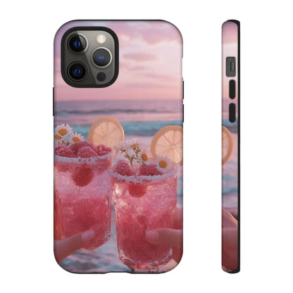 Pink Sunset Cocktail Phone Case — Beach Drink Protective Cover