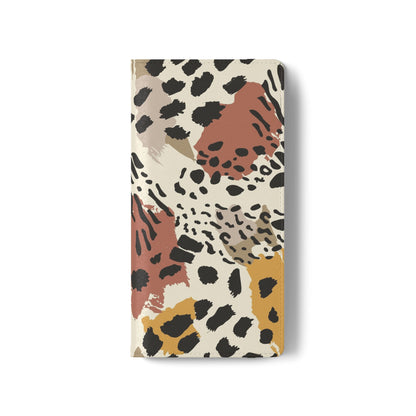 Leopard Patchwork Flip Wallet Case with Card Slots