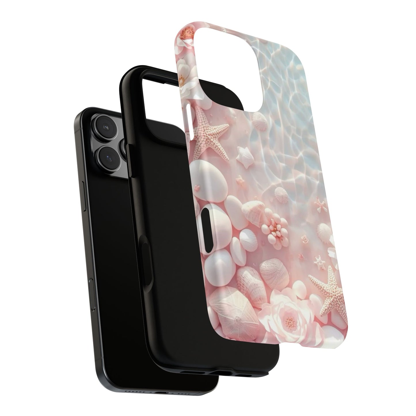 Phone Case — Pink Seashell Starfish Beach Waterproof Design