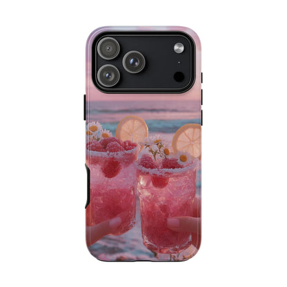 Pink Sunset Cocktail Phone Case — Beach Drink Protective Cover