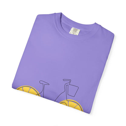 Lemon Wheel Bike T-Shirt — Citrus Bicycle Graphic  Coton Tee