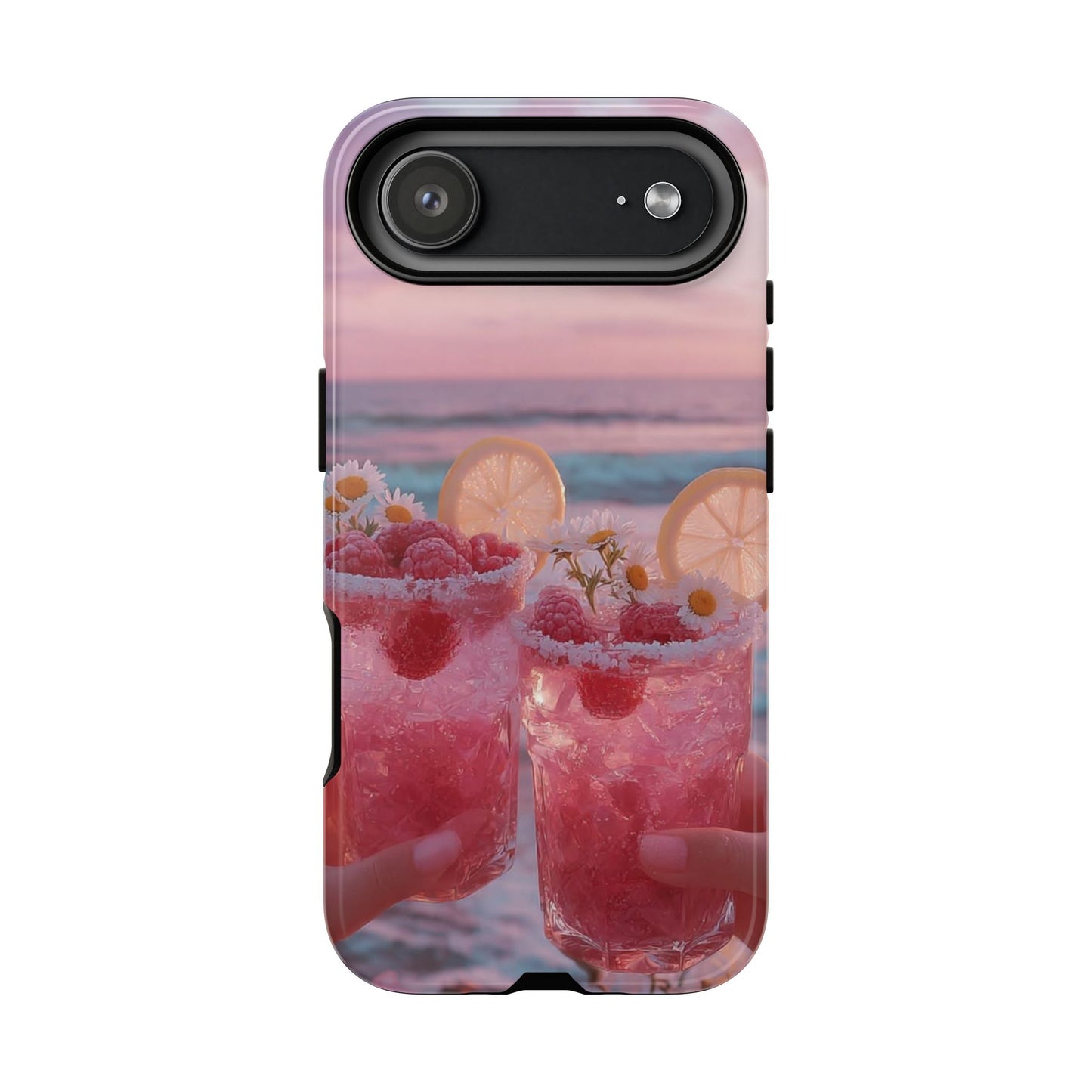 Pink Sunset Cocktail Phone Case — Beach Drink Protective Cover