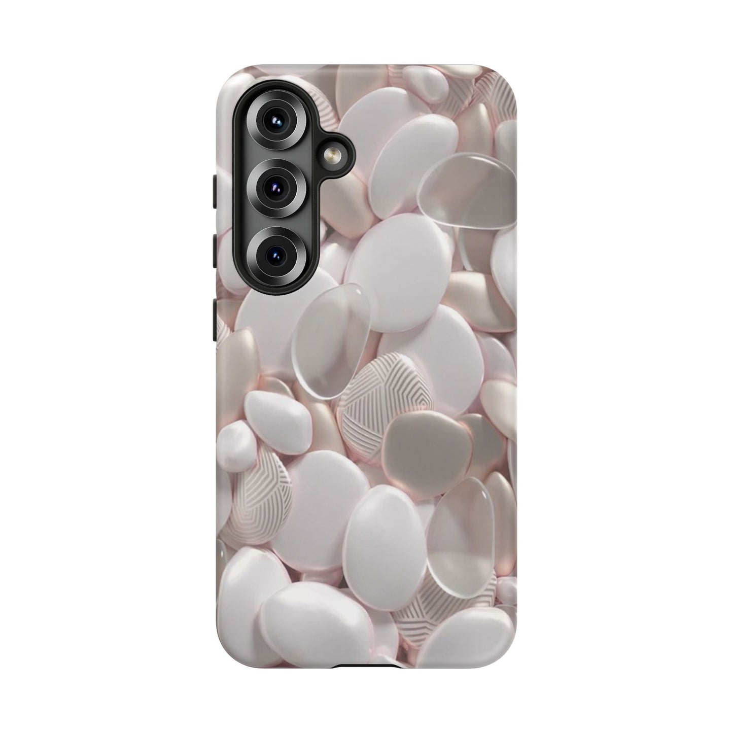 Phone Case – Soft Pink Pebble Pattern Protective Tough Case