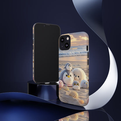 Cute Plush Penguins Beach Phone Case