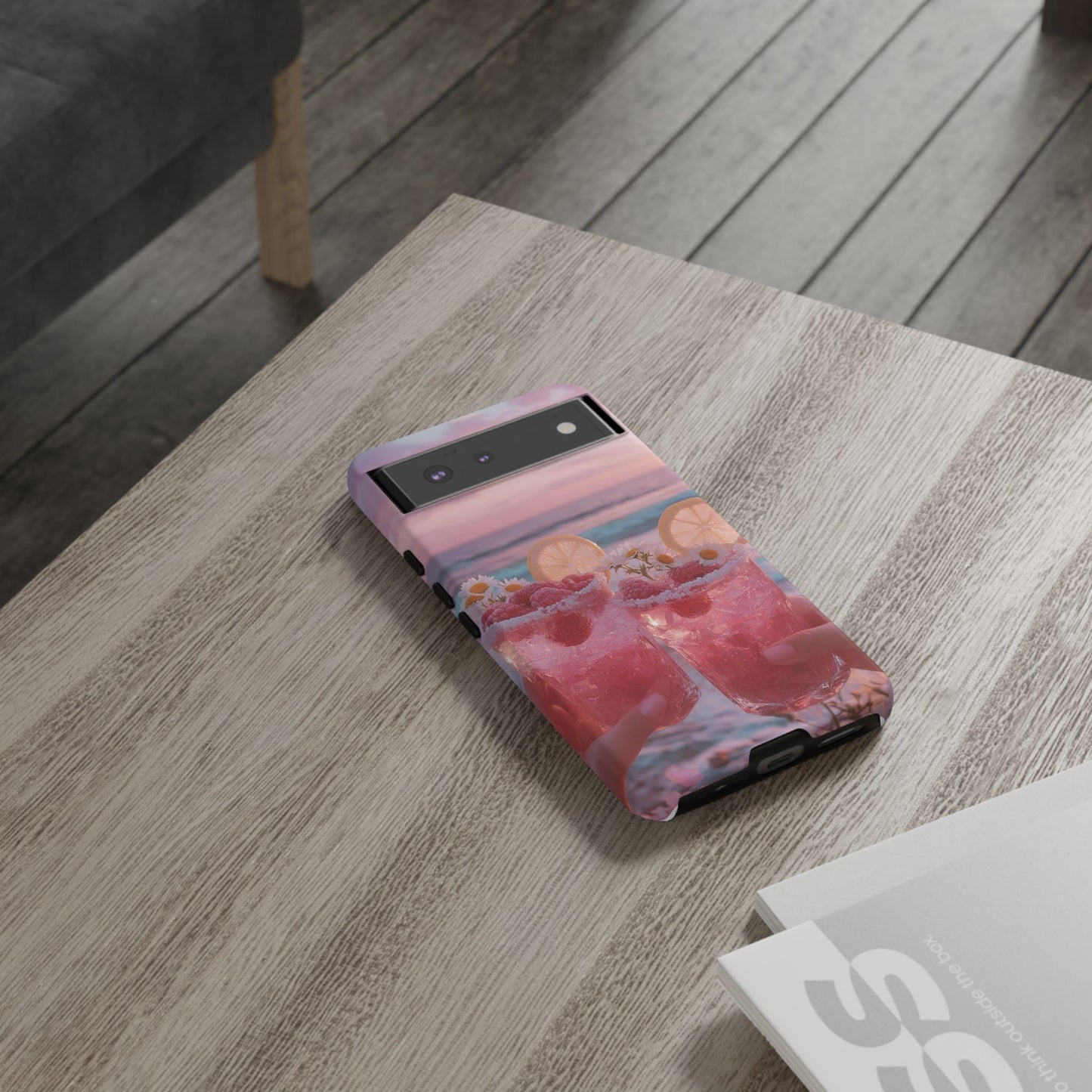 Pink Sunset Cocktail Phone Case — Beach Drink Protective Cover