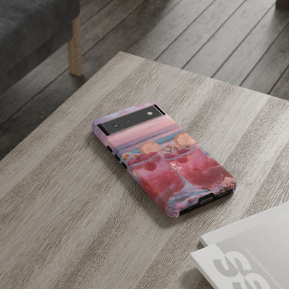 Pink Sunset Cocktail Phone Case — Beach Drink Protective Cover