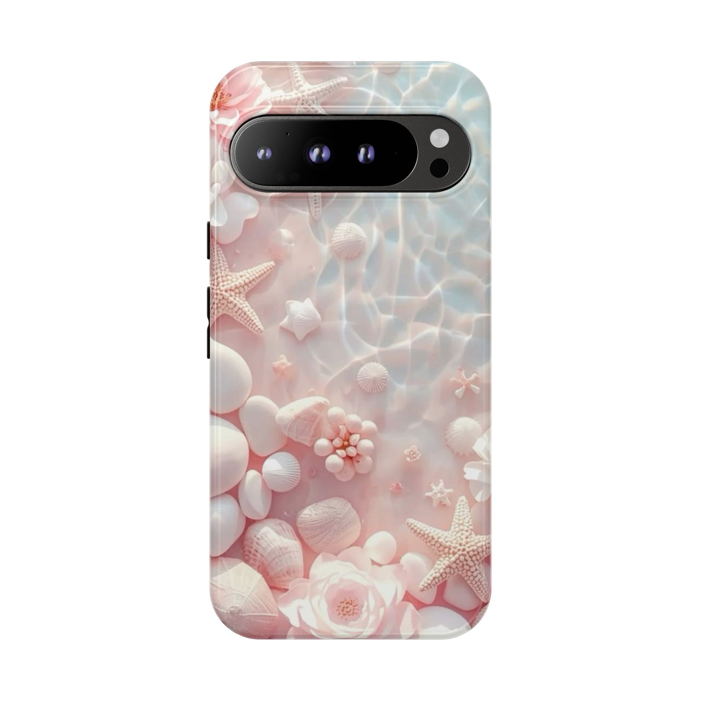 Phone Case — Pink Seashell Starfish Beach Waterproof Design