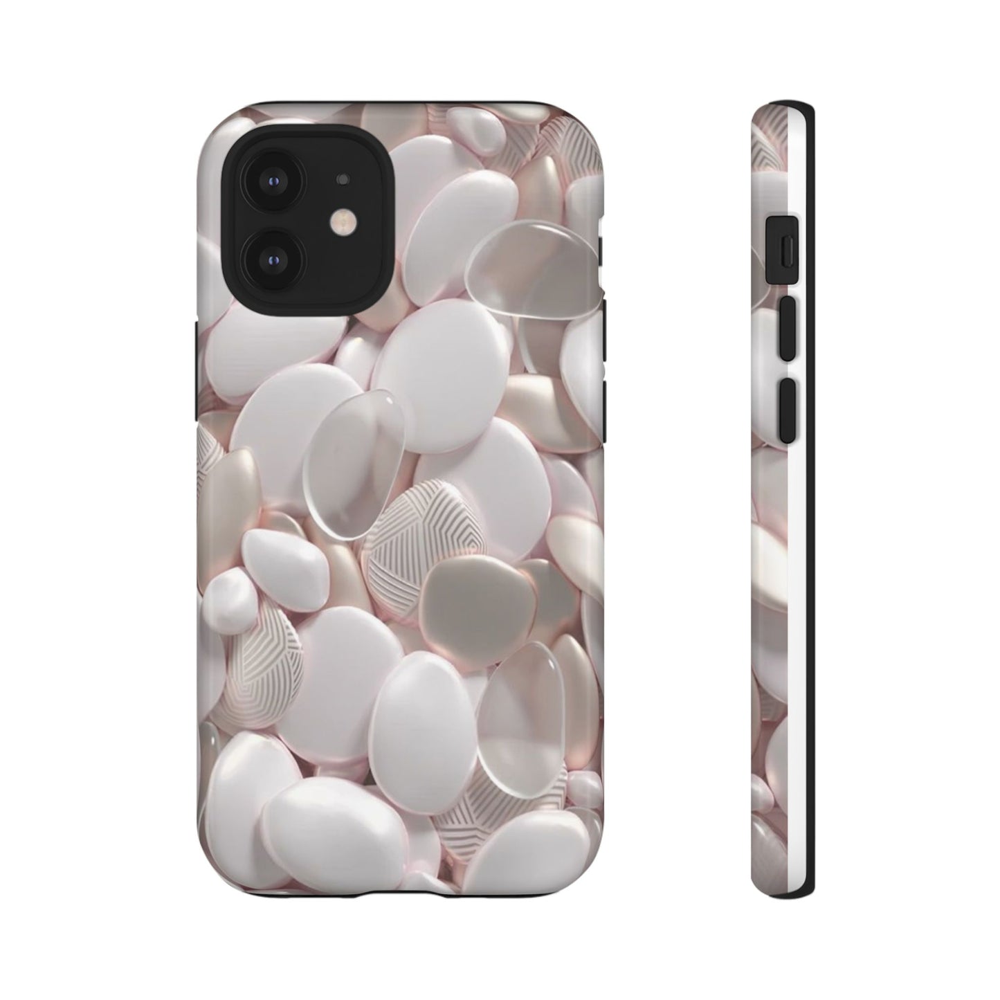 Phone Case – Soft Pink Pebble Pattern Protective Tough Case