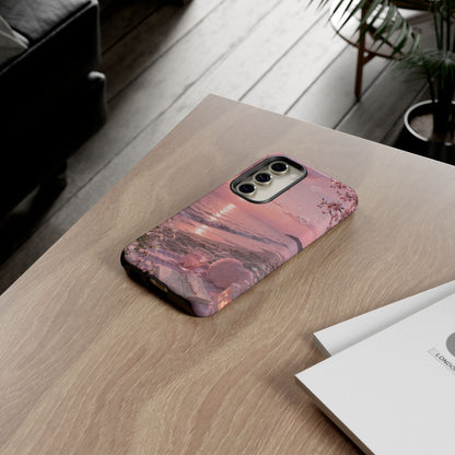 Pink Sunset Beach Phone Case "Romantic Coastal"