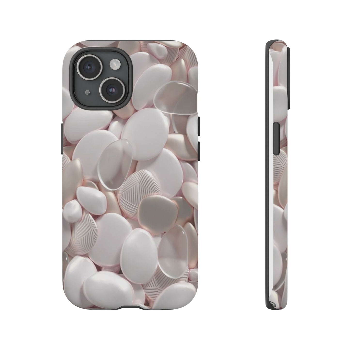 Phone Case – Soft Pink Pebble Pattern Protective Tough Case