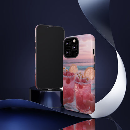 Pink Sunset Cocktail Phone Case — Beach Drink Protective Cover