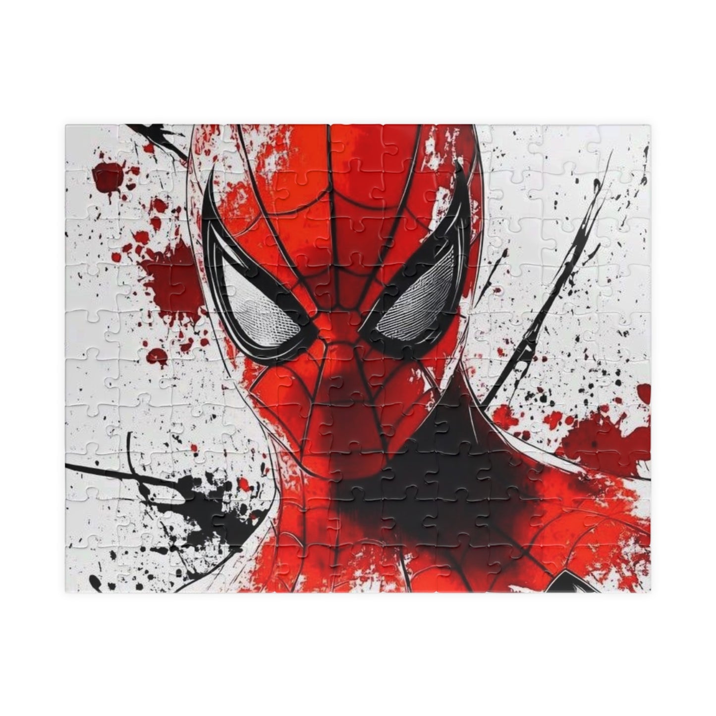 Spider Mask Art Puzzle — Red Splash Jigsaw (110–1014 pcs)