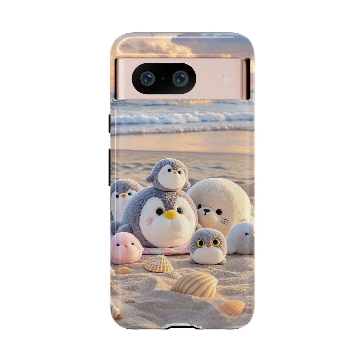 Cute Plush Penguins Beach Phone Case