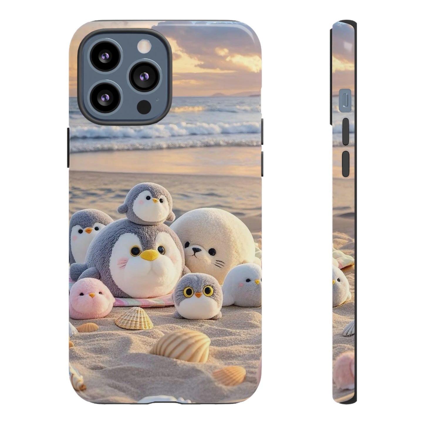 Cute Plush Penguins Beach Phone Case