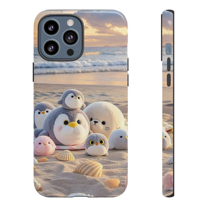 Cute Plush Penguins Beach Phone Case