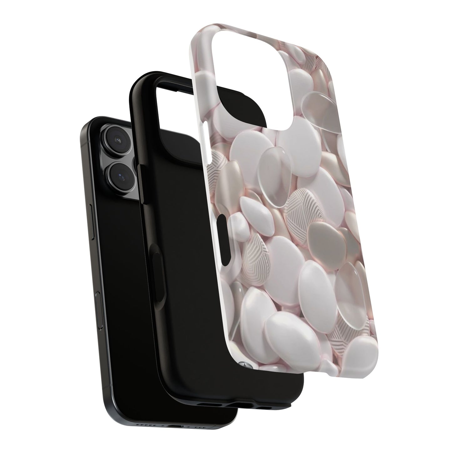 Phone Case – Soft Pink Pebble Pattern Protective Tough Case