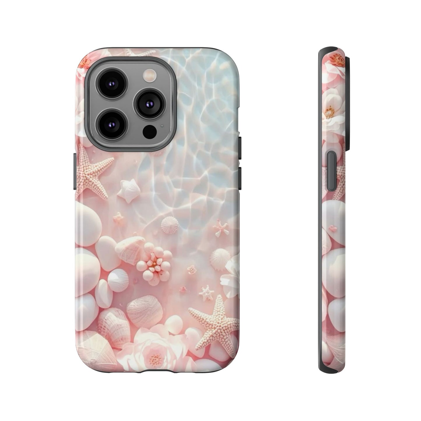 Phone Case — Pink Seashell Starfish Beach Waterproof Design