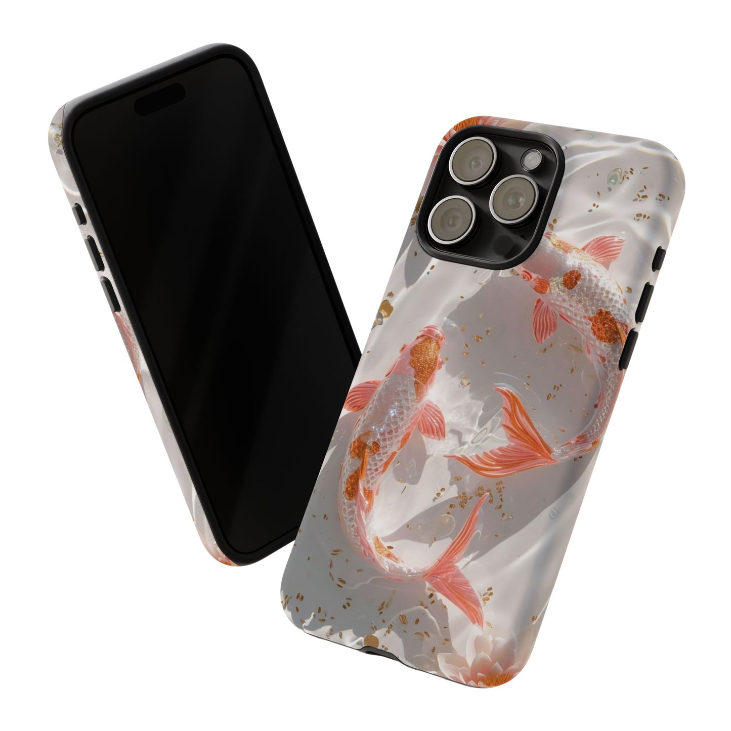 Koi Fish Phone Case "Serene Gold Fleck Watercolor"