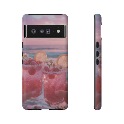 Pink Sunset Cocktail Phone Case — Beach Drink Protective Cover
