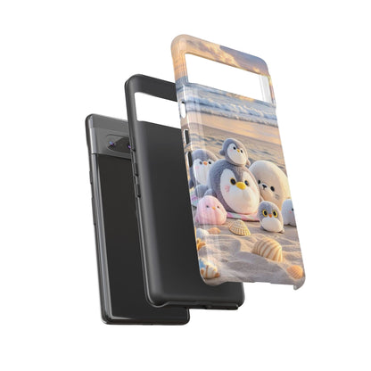 Cute Plush Penguins Beach Phone Case
