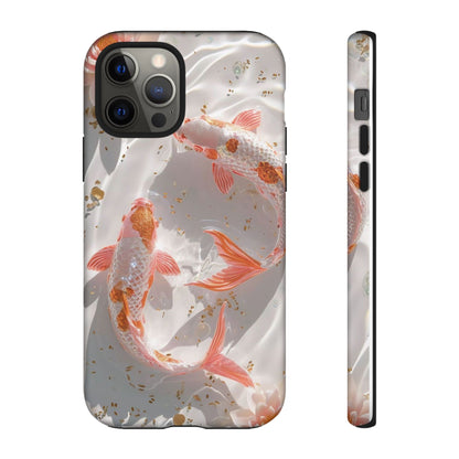 Koi Fish Phone Case "Serene Gold Fleck Watercolor"
