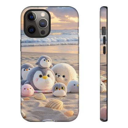 Cute Plush Penguins Beach Phone Case