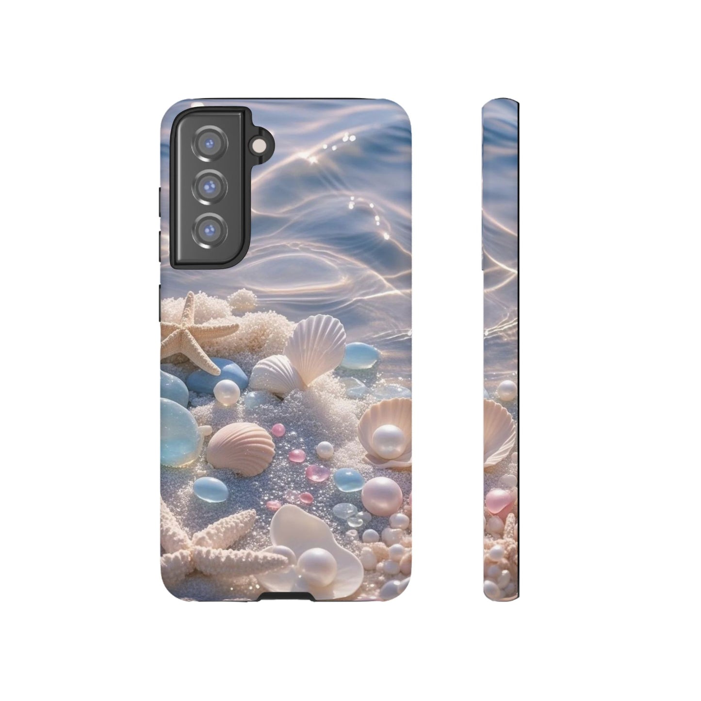 Tough Cases — Pastel Seashell Phone Case (Beach Shells, Pearls & Starfish)