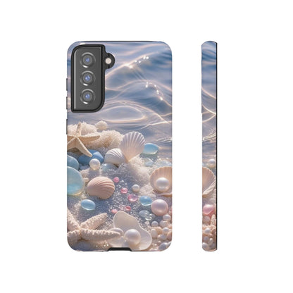 Tough Cases — Pastel Seashell Phone Case (Beach Shells, Pearls & Starfish)