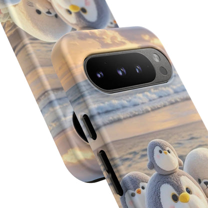 Cute Plush Penguins Beach Phone Case