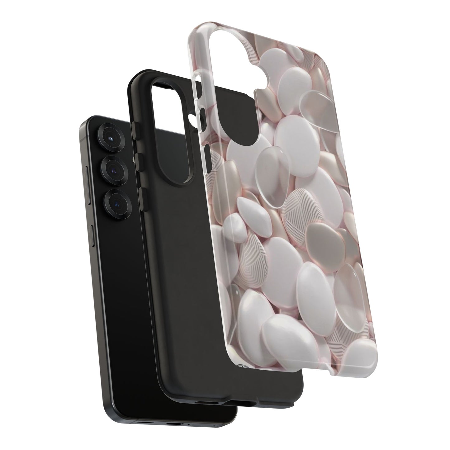 Phone Case – Soft Pink Pebble Pattern Protective Tough Case