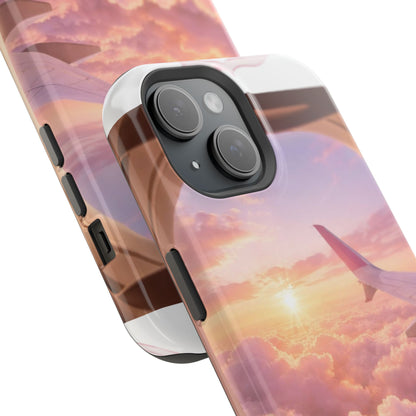 iPhone Magnetic Case "Airplane Window Sunset Travel"