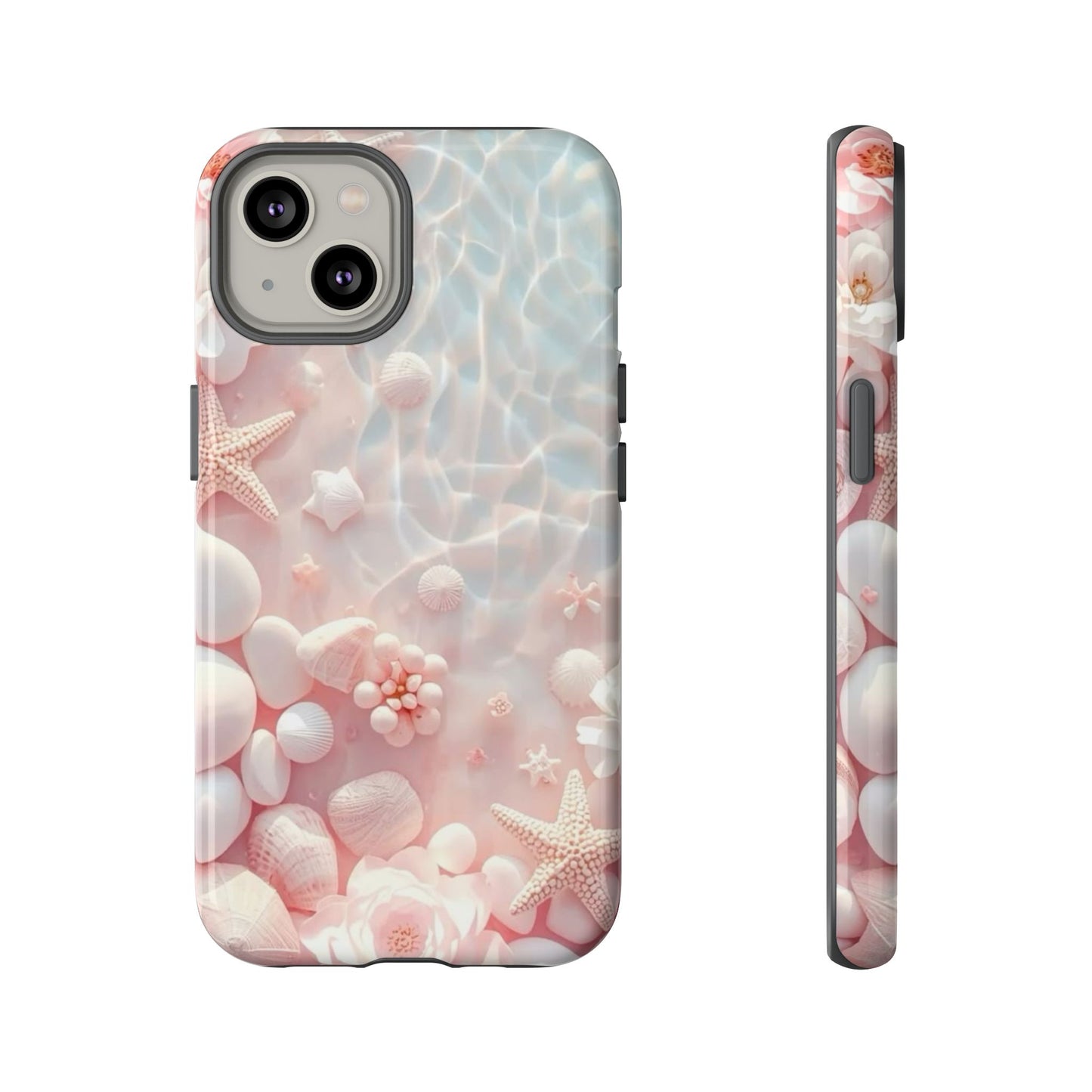 Phone Case — Pink Seashell Starfish Beach Waterproof Design