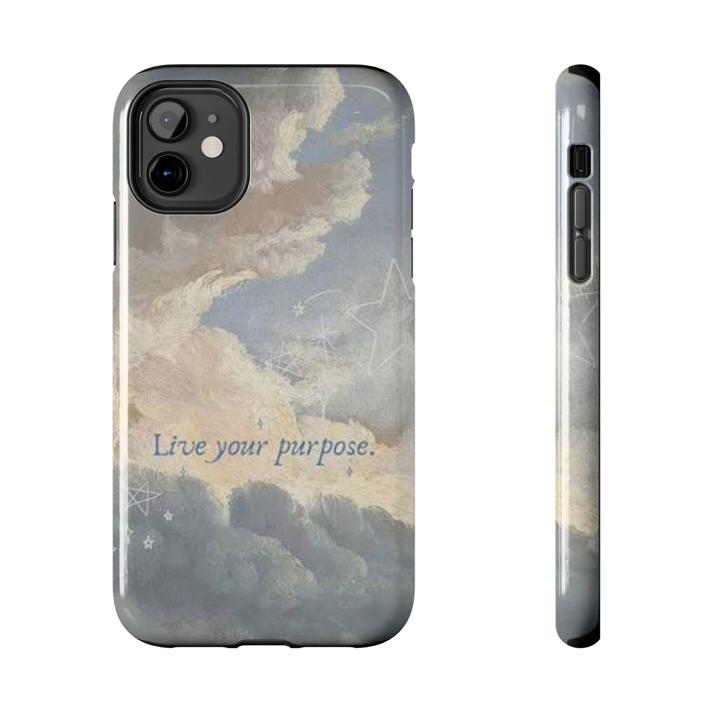 Cloudy Sky 'Live Your Purpose' Tough Phone Case — Motivational Protective Phone Cover