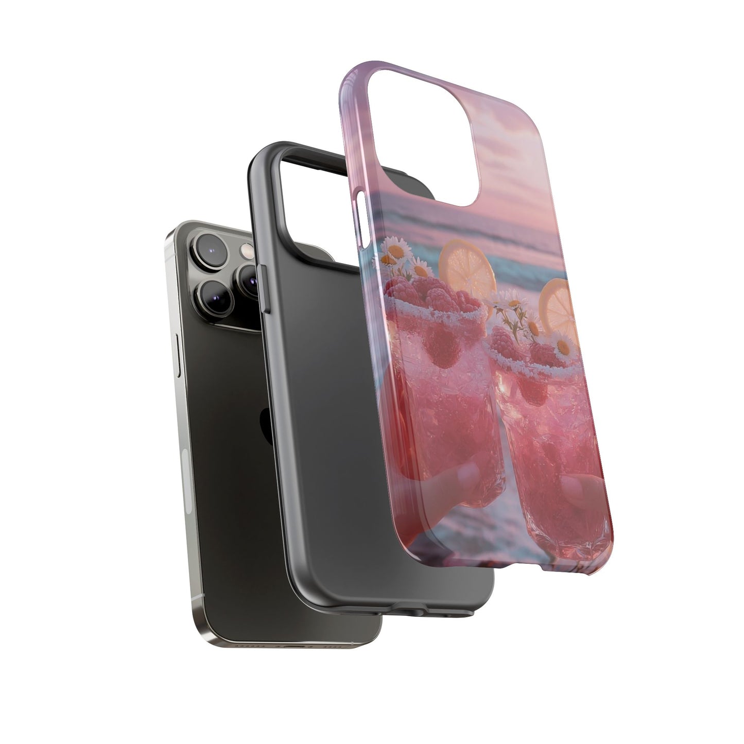 Pink Sunset Cocktail Phone Case — Beach Drink Protective Cover