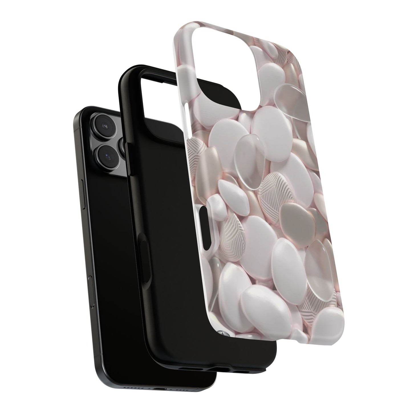 Phone Case – Soft Pink Pebble Pattern Protective Tough Case