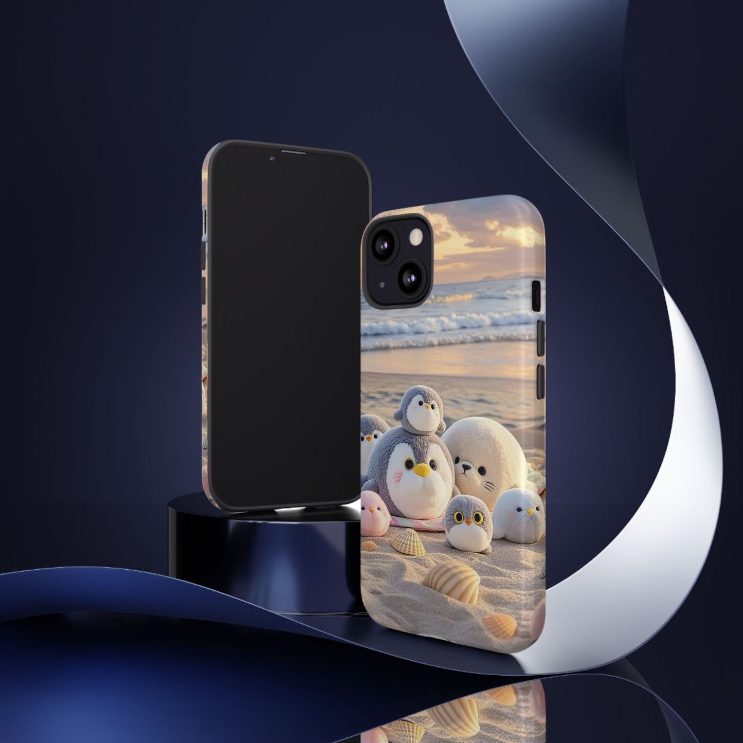Cute Plush Penguins Beach Phone Case