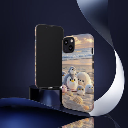 Cute Plush Penguins Beach Phone Case