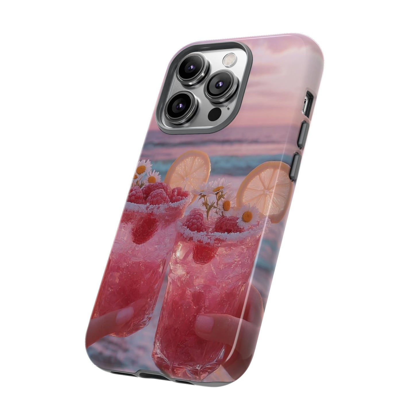 Pink Sunset Cocktail Phone Case — Beach Drink Protective Cover