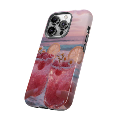 Pink Sunset Cocktail Phone Case — Beach Drink Protective Cover