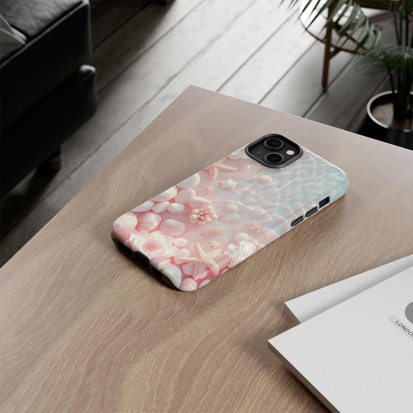 Phone Case — Pink Seashell Starfish Beach Waterproof Design