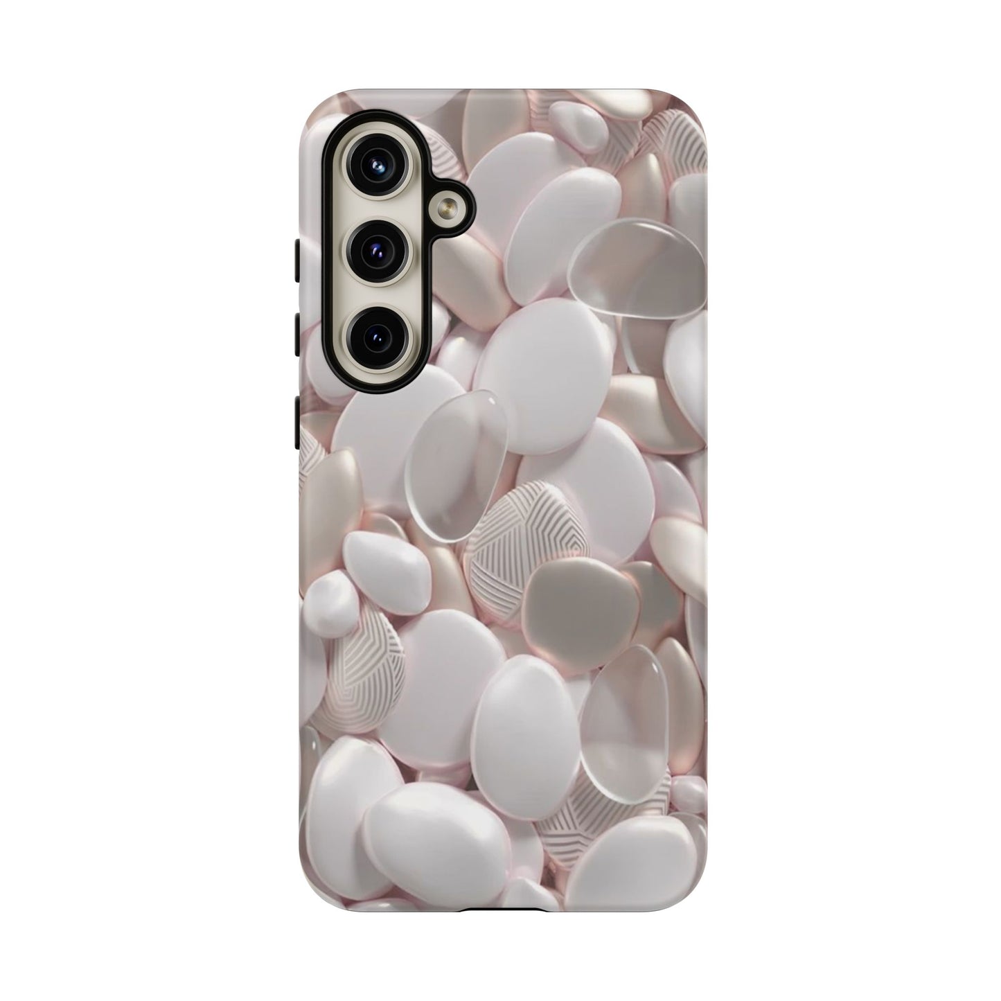 Phone Case – Soft Pink Pebble Pattern Protective Tough Case