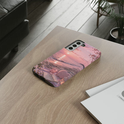 Pink Sunset Beach Phone Case "Romantic Coastal"