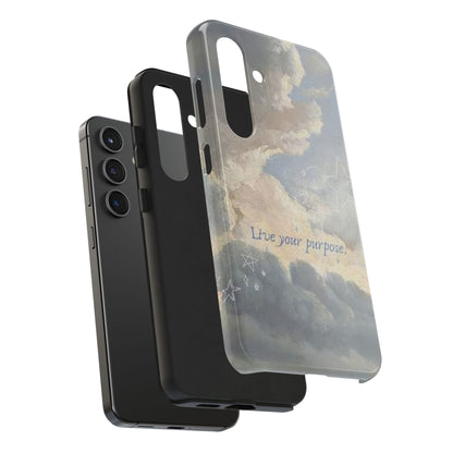 Cloudy Sky 'Live Your Purpose' Tough Phone Case — Motivational Protective Phone Cover