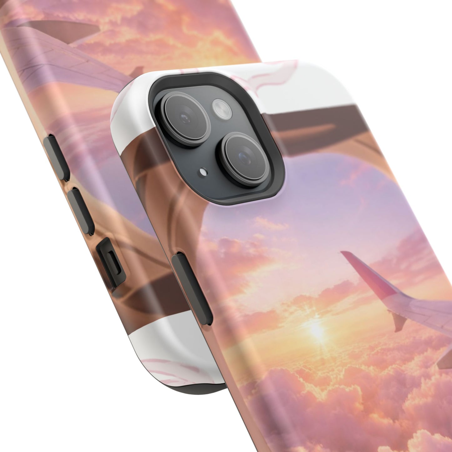 iPhone Magnetic Case "Airplane Window Sunset Travel"