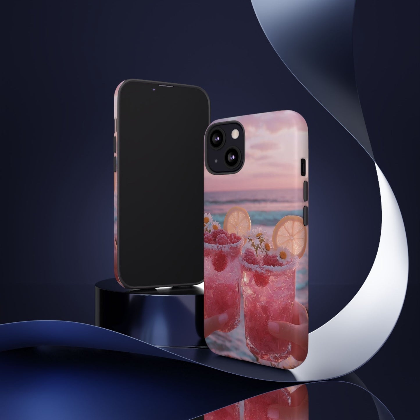 Pink Sunset Cocktail Phone Case — Beach Drink Protective Cover